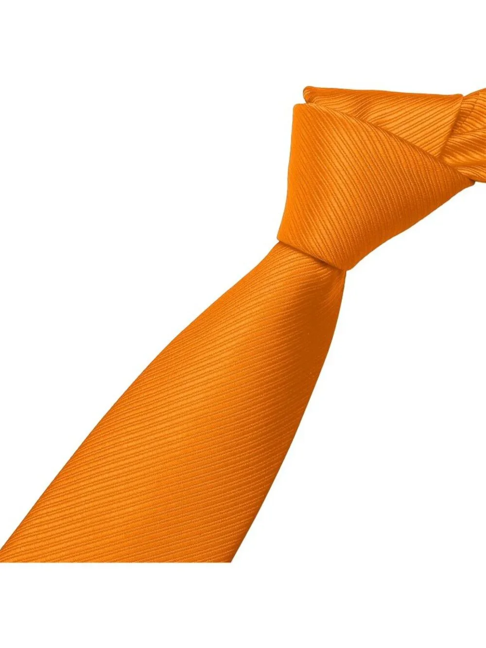 Men's Twill Orange Solid Microfiber Plain Formal Silk Necktie For Business Dress